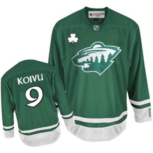 Youth Reebok Minnesota Wild 9 Mikko Koivu Green St Patty's Day Jersey - Authentic