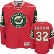 Youth Reebok Minnesota Wild 32 Niklas Backstrom Red Home Jersey - Premier