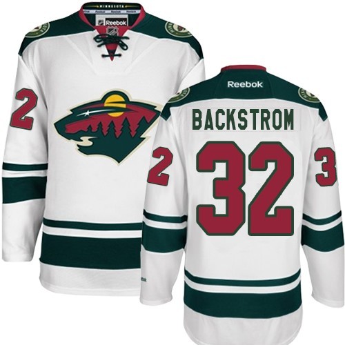 Youth Reebok Minnesota Wild 32 Niklas Backstrom White Away Jersey - Premier Youth Reebok Minnesota Wild 32 Niklas Backstrom White Away Jersey - Premier