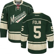 Men's Reebok Minnesota Wild 5 Christian Folin Green Third Jersey - Premier Men's Reebok Minnesota Wild 5 Christian Folin Green Third Jersey - Premier