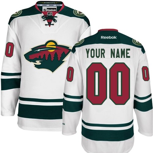Reebok Minnesota Wild Men's Customized Authentic White Away Jersey Reebok Minnesota Wild Men's Customized Authentic White Away Jersey