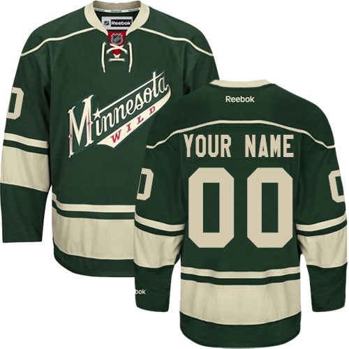 Reebok Minnesota Wild Men's Customized Authentic Green Third Jersey Reebok Minnesota Wild Men's Customized Authentic Green Third Jersey