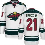 Men's Reebok Minnesota Wild 21 Kyle Brodziak White Away Jersey - Authentic Men's Reebok Minnesota Wild 21 Kyle Brodziak White Away Jersey - Authentic