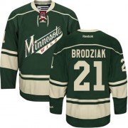 Men's Reebok Minnesota Wild 21 Kyle Brodziak Green Third Jersey - Authentic Men's Reebok Minnesota Wild 21 Kyle Brodziak Green Third Jersey - Authentic
