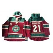 Men's Old Time Hockey Minnesota Wild 21 Kyle Brodziak Red Sawyer Hooded Sweatshirt Jersey - Authentic Men's Old Time Hockey Minnesota Wild 21 Kyle Brodziak Red Sawyer Hooded Sweatshirt Jersey - Authentic