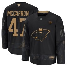 Men's Fanatics Minnesota Wild Michael McCarron Black 2024 Military Appreciation Practice Jersey - Premium Men's Fanatics Minnesota Wild Michael McCarron Black 2024 Military Appreciation Practice Jersey - Premium