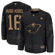 Youth Fanatics Minnesota Wild Nicolas Aube-Kubel Black 2024 Military Appreciation Practice Jersey - Premium Youth Fanatics Minnesota Wild Nicolas Aube-Kubel Black 2024 Military Appreciation Practice Jersey - Premium