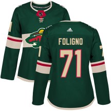 Women's Adidas Minnesota Wild Nick Foligno Green Home Jersey - Authentic Women's Adidas Minnesota Wild Nick Foligno Green Home Jersey - Authentic