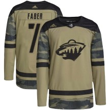 Men's Adidas Minnesota Wild Brock Faber Camo Military Appreciation Practice Jersey - Authentic Men's Adidas Minnesota Wild Brock Faber Camo Military Appreciation Practice Jersey - Authentic