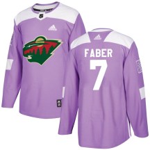 Youth Adidas Minnesota Wild Brock Faber Purple Fights Cancer Practice Jersey - Authentic Youth Adidas Minnesota Wild Brock Faber Purple Fights Cancer Practice Jersey - Authentic