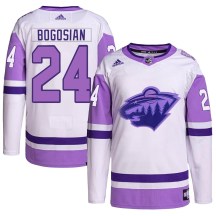 Men's Adidas Minnesota Wild Zach Bogosian White/Purple Hockey Fights Cancer Primegreen Jersey - Authentic Men's Adidas Minnesota Wild Zach Bogosian White/Purple Hockey Fights Cancer Primegreen Jersey - Authentic