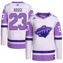 Men's Adidas Minnesota Wild Marco Rossi White/Purple Hockey Fights Cancer Primegreen Jersey - Authentic