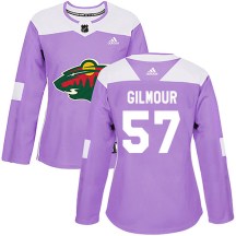 Women's Adidas Minnesota Wild Adam Gilmour Purple Fights Cancer Practice Jersey - Authentic