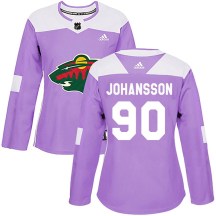 Women's Adidas Minnesota Wild Marcus Johansson Purple Fights Cancer Practice Jersey - Authentic