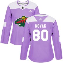 Women's Adidas Minnesota Wild Pavel Novak Purple Fights Cancer Practice Jersey - Authentic