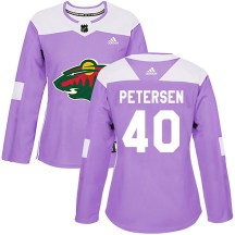 Women's Adidas Minnesota Wild Cal Petersen Purple Fights Cancer Practice Jersey - Authentic Women's Adidas Minnesota Wild Cal Petersen Purple Fights Cancer Practice Jersey - Authentic