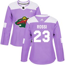 Women's Adidas Minnesota Wild Marco Rossi Purple Fights Cancer Practice Jersey - Authentic