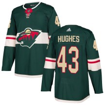 Men's Adidas Minnesota Wild Quinn Hughes Green Home Jersey - Authentic Men's Adidas Minnesota Wild Quinn Hughes Green Home Jersey - Authentic