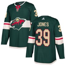 Men's Adidas Minnesota Wild Ben Jones Green Home Jersey - Authentic Men's Adidas Minnesota Wild Ben Jones Green Home Jersey - Authentic