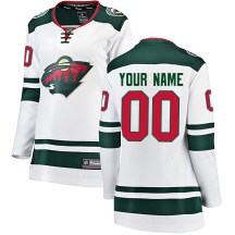 Women's Fanatics Branded Minnesota Wild Custom White Custom Away Jersey - Breakaway Women's Fanatics Branded Minnesota Wild Custom White Custom Away Jersey - Breakaway