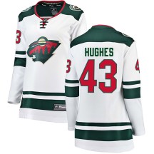 Women's Fanatics Branded Minnesota Wild Quinn Hughes White Away Jersey - Breakaway Women's Fanatics Branded Minnesota Wild Quinn Hughes White Away Jersey - Breakaway