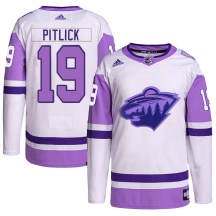 Youth Adidas Minnesota Wild Tyler Pitlick White/Purple Hockey Fights Cancer Primegreen Jersey - Authentic Youth Adidas Minnesota Wild Tyler Pitlick White/Purple Hockey Fights Cancer Primegreen Jersey - Authentic