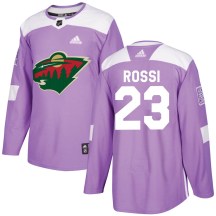 Men's Adidas Minnesota Wild Marco Rossi Purple Fights Cancer Practice Jersey - Authentic