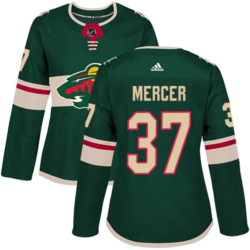 Women's Adidas Minnesota Wild Riley Mercer Green Home Jersey - Authentic Women's Adidas Minnesota Wild Riley Mercer Green Home Jersey - Authentic