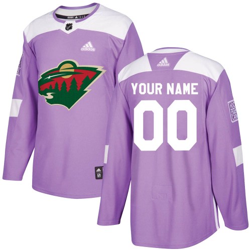 Youth Adidas Minnesota Wild Custom Purple Custom Fights Cancer Practice Jersey - Authentic Youth Adidas Minnesota Wild Custom Purple Custom Fights Cancer Practice Jersey - Authentic