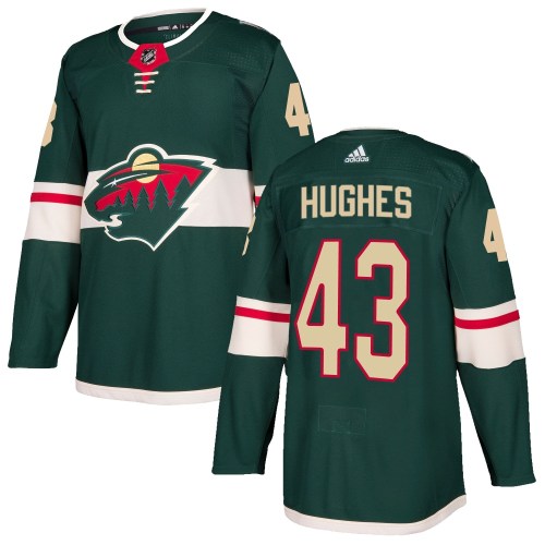 Men's Adidas Minnesota Wild Quinn Hughes Green Home Jersey - Authentic Men's Adidas Minnesota Wild Quinn Hughes Green Home Jersey - Authentic