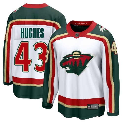 Men's Fanatics Minnesota Wild Quinn Hughes White 25th Anniversary Jersey - Breakaway Men's Fanatics Minnesota Wild Quinn Hughes White 25th Anniversary Jersey - Breakaway
