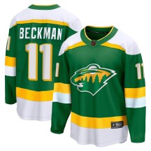 Youth Fanatics Branded Minnesota Wild Adam Beckman Green Special Edition 2.0 Jersey - Breakaway