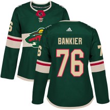 Women's Adidas Minnesota Wild Caedan Bankier Green Home Jersey - Authentic