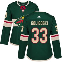 Women's Adidas Minnesota Wild Alex Goligoski Green Home Jersey - Authentic