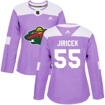 Women's Adidas Minnesota Wild David Jiricek Purple Fights Cancer Practice Jersey - Authentic