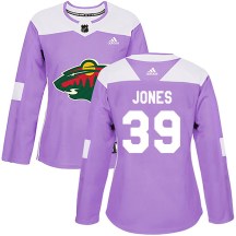 Women's Adidas Minnesota Wild Ben Jones Purple Fights Cancer Practice Jersey - Authentic
