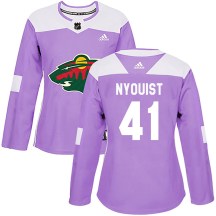 Women's Adidas Minnesota Wild Gustav Nyquist Purple Fights Cancer Practice Jersey - Authentic