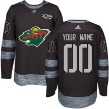 Men's Minnesota Wild Custom Black Custom 1917-2017 100th Anniversary Jersey - Authentic Men's Minnesota Wild Custom Black Custom 1917-2017 100th Anniversary Jersey - Authentic