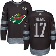 Men's Minnesota Wild Marcus Foligno Black 1917-2017 100th Anniversary Jersey - Authentic