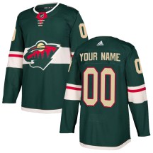 Men's Adidas Minnesota Wild Custom Green Custom Home Jersey - Authentic Men's Adidas Minnesota Wild Custom Green Custom Home Jersey - Authentic