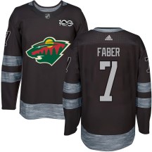 Youth Minnesota Wild Brock Faber Black 1917-2017 100th Anniversary Jersey - Authentic