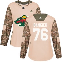 Women's Adidas Minnesota Wild Caedan Bankier Camo Veterans Day Practice Jersey - Authentic