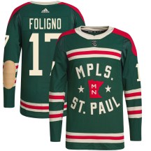 Youth Adidas Minnesota Wild Marcus Foligno Green 2022 Winter Classic Player Jersey - Authentic