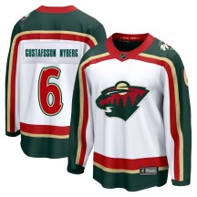 Men's Fanatics Minnesota Wild Viking Gustafsson Nyberg White 25th Anniversary Jersey - Breakaway