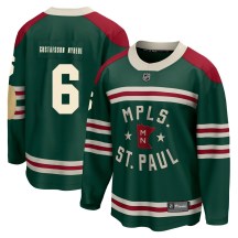 Men's Fanatics Branded Minnesota Wild Viking Gustafsson Nyberg Green 2022 Winter Classic Jersey - Breakaway