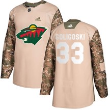 Men's Adidas Minnesota Wild Alex Goligoski Camo Veterans Day Practice Jersey - Authentic