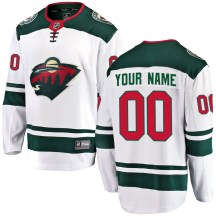Men's Fanatics Branded Minnesota Wild Custom White Custom Away Jersey - Breakaway Men's Fanatics Branded Minnesota Wild Custom White Custom Away Jersey - Breakaway