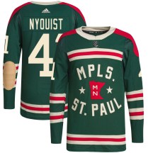 Men's Adidas Minnesota Wild Gustav Nyquist Green 2022 Winter Classic Player Jersey - Authentic